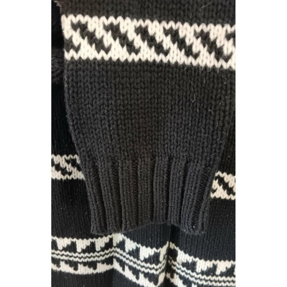 Ralph Lauren LRL Sweater Jacket Black Cream Aztec Southwestern Western L - Picture 6 of 9